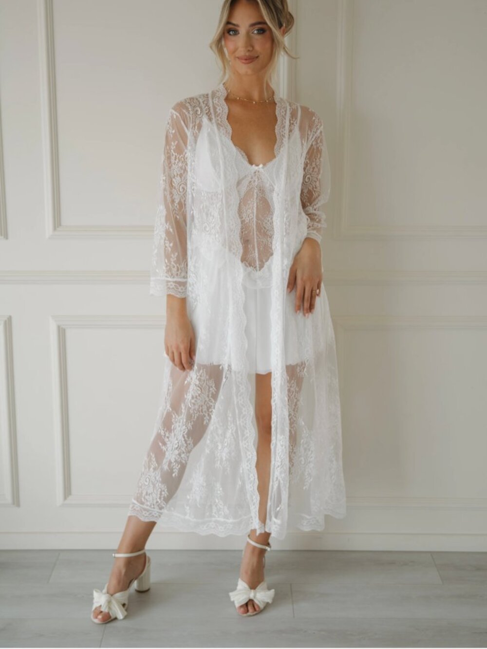 The Juliette White Lace Robe - Jay Kay Braids & Bridal